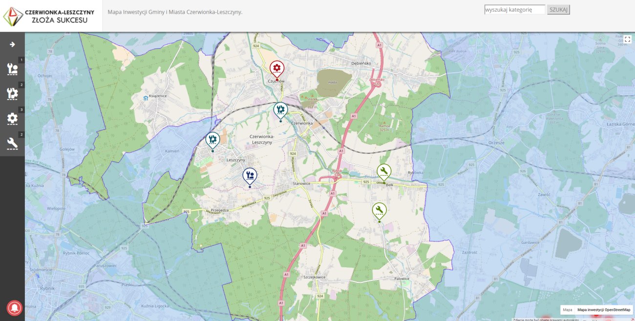 Mapa terenów inwestycyjnych Gminy i Miasta Czerwionka-Leszczyny