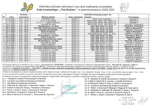 Kalendarz polowań zbiorowych oraz akcji zwalczani