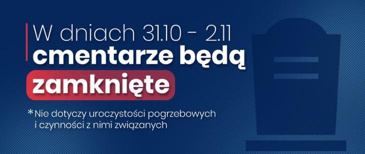 Grafika: Cmentarze zamknięte na Wszystkich Świętych