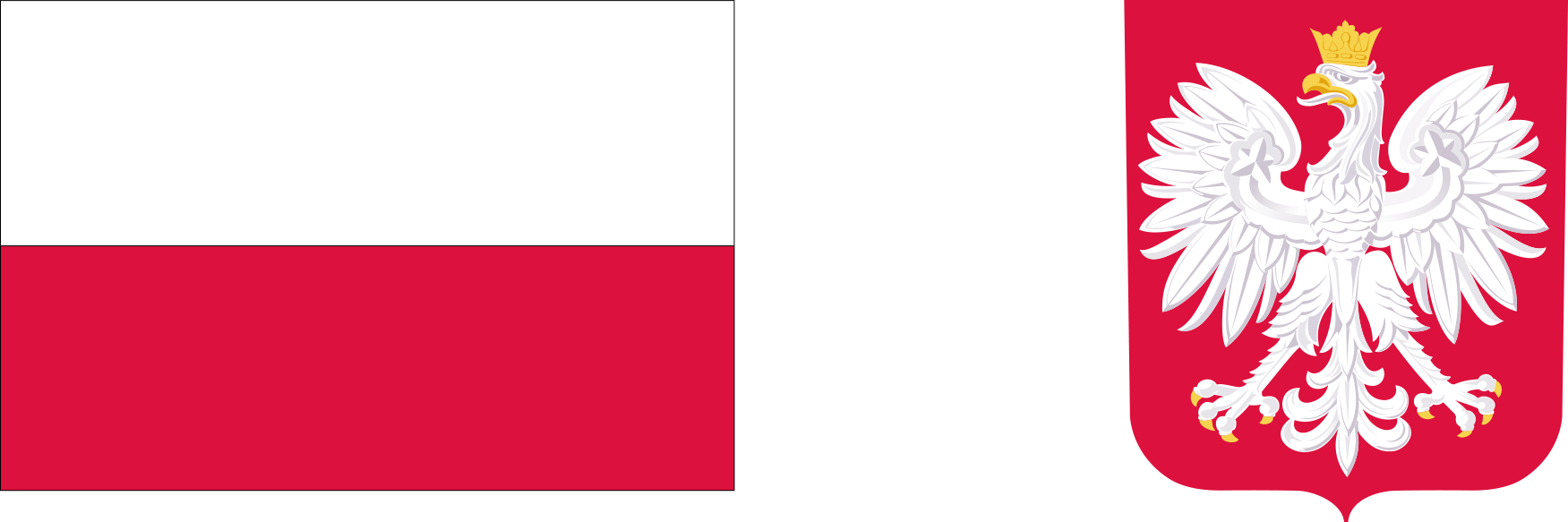 Logotypy zawierające barwy Rzeczypospolitej Polskiej i wizerunek godła Rzeczypospolitej Polskiej