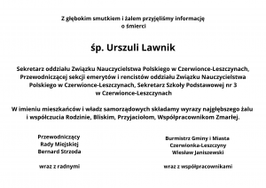 Żegnamy Urszulę Lawnik