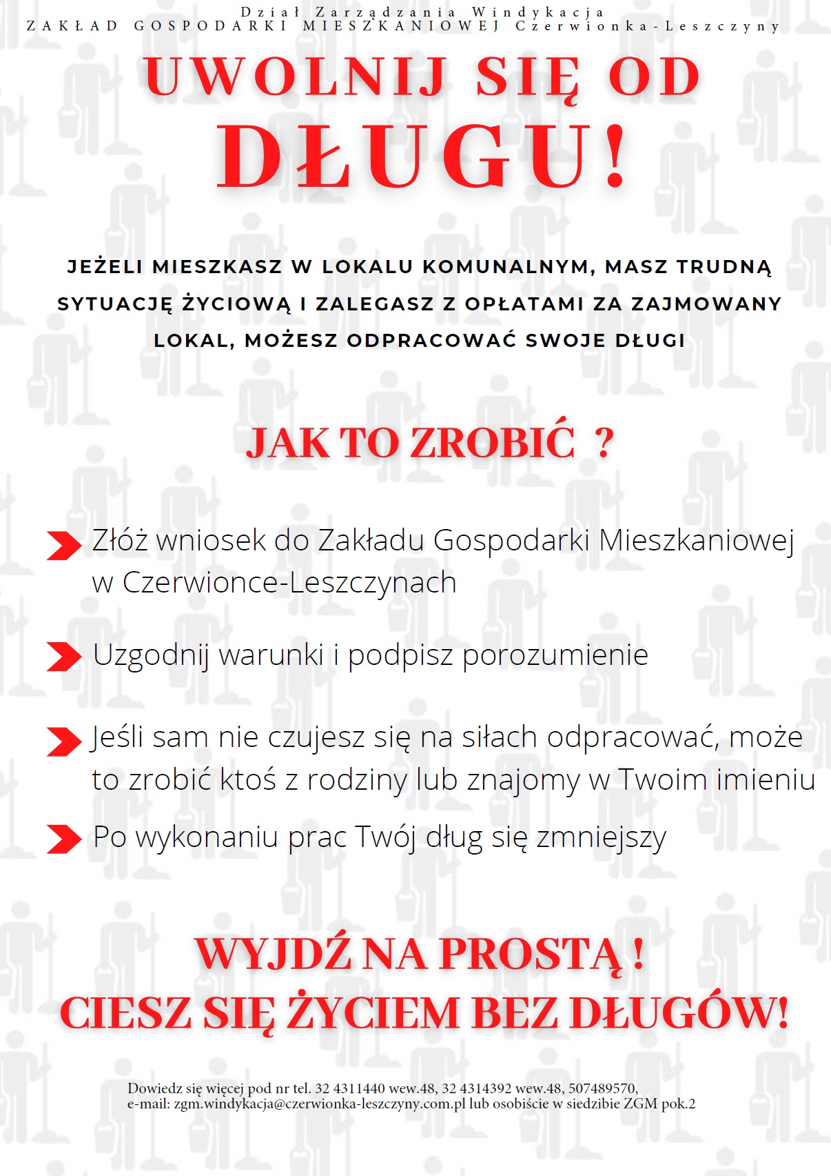plakat dotyczący akcji odpracowania długu