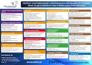 MOK zaprasza na zajęcia w roku szkolnym 2023/2024