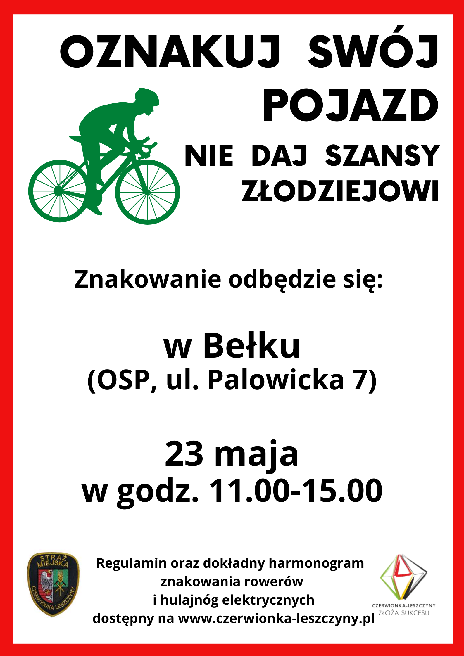Znakowanie rowerów w Bełku