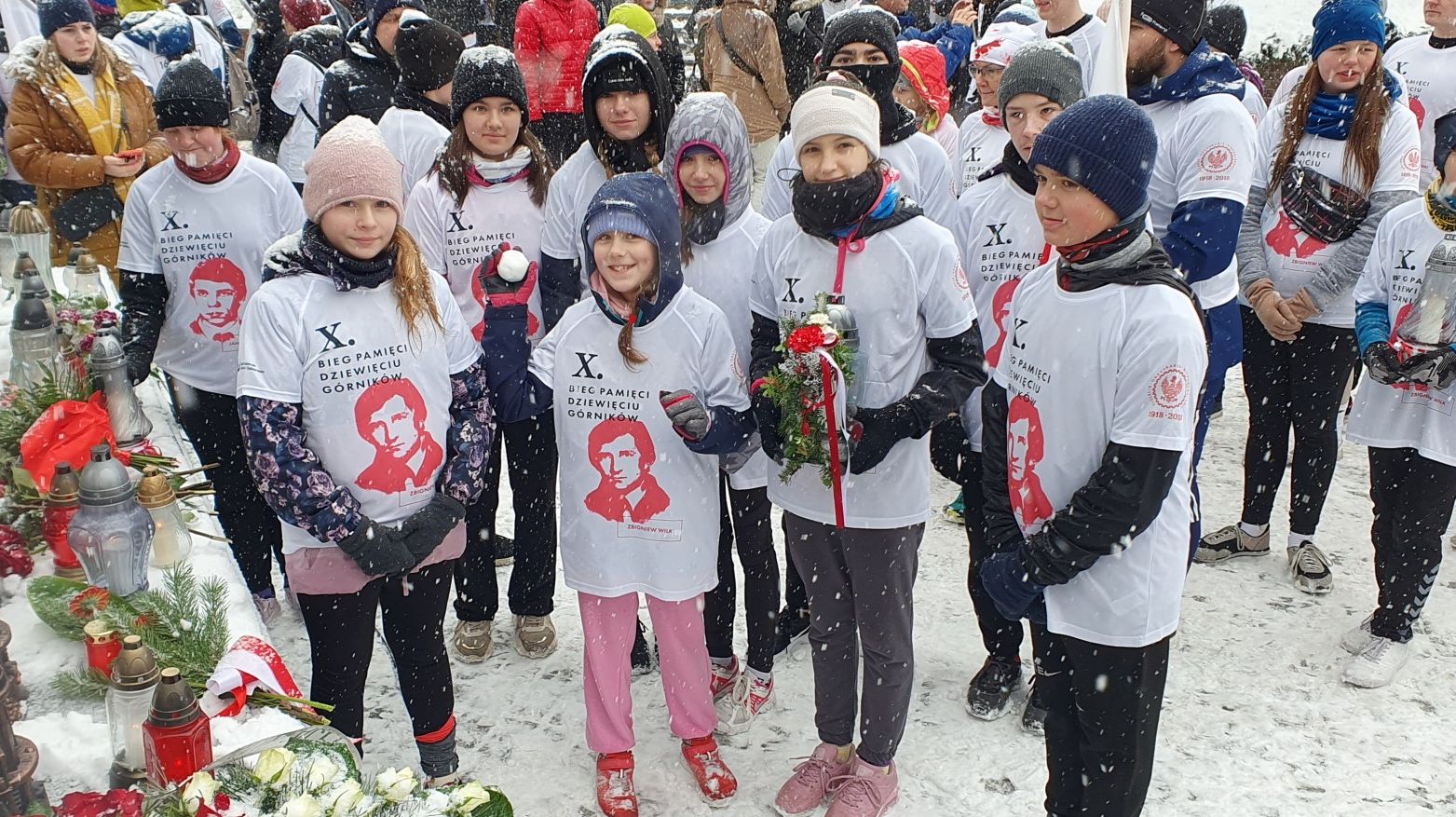 Uczniowie SP7 podczas X Biegu Dziewięciu Górnikó